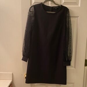 Abbeyglass Black Dress with Sheer Sleeves